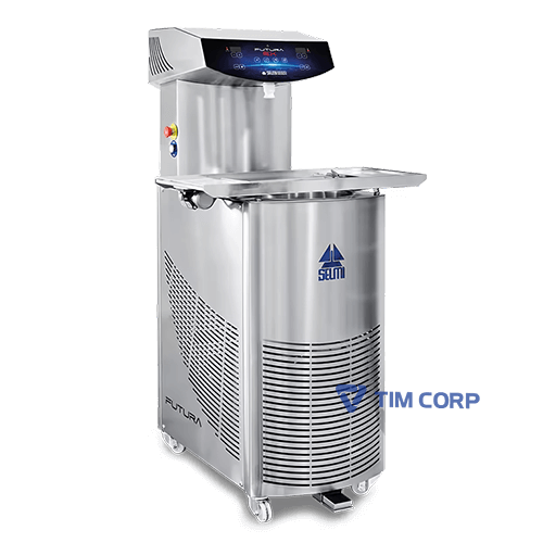 Máy temper socola Selmi FUTURA EX – phiên bản nâng cấp, bảng điều khiển kỹ thuật số, trộn trực tiếp nguyên liệu và vận hành hiệu quả.